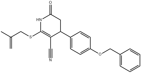 4-[4-(benzyloxy)phenyl]-2-[(2-methyl-2-propenyl)sulfanyl]-6-oxo-1,4,5,6-tetrahydro-3-pyridinecarbonitrile Structure