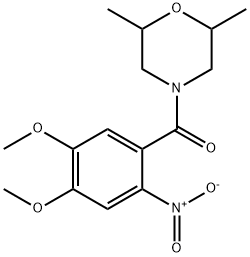 4-{2-nitro-4,5-dimethoxybenzoyl}-2,6-dimethylmorpholine Structure