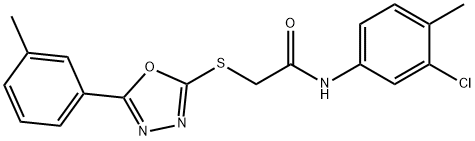 N-(3-chloro-4-methylphenyl)-2-{[5-(3-methylphenyl)-1,3,4-oxadiazol-2-yl]sulfanyl}acetamide 구조식 이미지