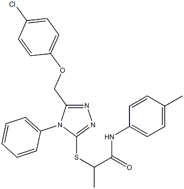 2-({5-[(4-chlorophenoxy)methyl]-4-phenyl-4H-1,2,4-triazol-3-yl}sulfanyl)-N-(4-methylphenyl)propanamide Structure