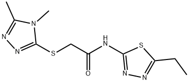 2-[(4,5-dimethyl-4H-1,2,4-triazol-3-yl)sulfanyl]-N-(5-ethyl-1,3,4-thiadiazol-2-yl)acetamide Structure