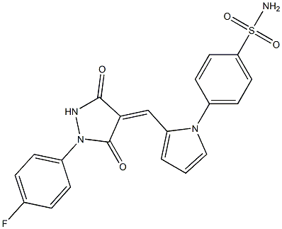 4-(2-{[1-(4-fluorophenyl)-3,5-dioxo-4-pyrazolidinylidene]methyl}-1H-pyrrol-1-yl)benzenesulfonamide 구조식 이미지