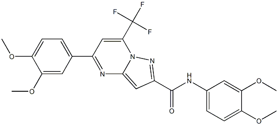 N,5-bis(3,4-dimethoxyphenyl)-7-(trifluoromethyl)pyrazolo[1,5-a]pyrimidine-2-carboxamide 구조식 이미지