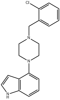 1H-Indole, 4-[4-[(2-chlorophenyl)methyl]-1-piperazinyl]- Structure