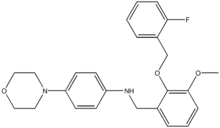 N-{[2-{[(2-fluorophenyl)methyl]oxy}-3-(methyloxy)phenyl]methyl}-4-morpholin-4-ylaniline 구조식 이미지