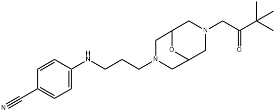 Benzonitrile, 4-[[3-[7-(3,3-dimethyl-2-oxobutyl)-9-oxa-3,7-diazabicyclo[3.3.1]non-3-yl]propyl]amino]- 구조식 이미지