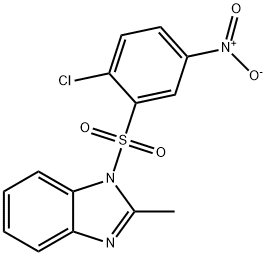1-[(2-Chloro-5-nitrophenyl)sulfonyl]-2-methyl-1H-benzimidazole 구조식 이미지
