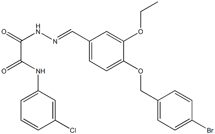 2-(2-{4-[(4-bromobenzyl)oxy]-3-ethoxybenzylidene}hydrazino)-N-(3-chlorophenyl)-2-oxoacetamide Structure
