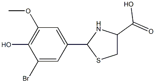 2-(3-bromo-4-hydroxy-5-methoxyphenyl)-1,3-thiazolidine-4-carboxylic acid 구조식 이미지