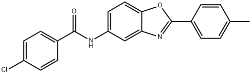 4-chloro-N-[2-(4-methylphenyl)-1,3-benzoxazol-5-yl]benzamide 구조식 이미지