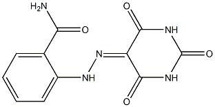 2-[2-(2,4,6-trioxotetrahydro-5(2H)-pyrimidinylidene)hydrazino]benzamide 구조식 이미지