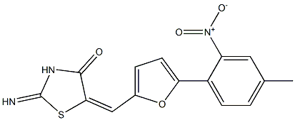 5-[(5-{2-nitro-4-methylphenyl}-2-furyl)methylene]-2-imino-1,3-thiazolidin-4-one Structure