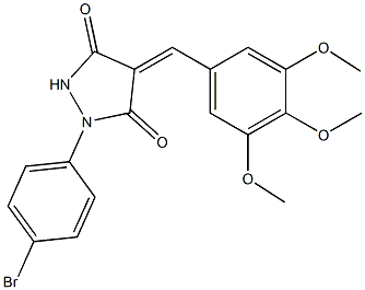 1-(4-bromophenyl)-4-(3,4,5-trimethoxybenzylidene)-3,5-pyrazolidinedione 구조식 이미지