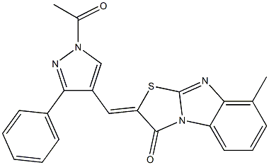 2-[(1-acetyl-3-phenyl-1H-pyrazol-4-yl)methylene]-8-methyl[1,3]thiazolo[3,2-a]benzimidazol-3(2H)-one Structure