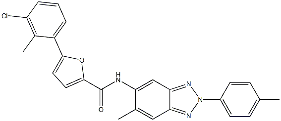 5-(3-chloro-2-methylphenyl)-N-[6-methyl-2-(4-methylphenyl)-2H-1,2,3-benzotriazol-5-yl]-2-furamide 구조식 이미지