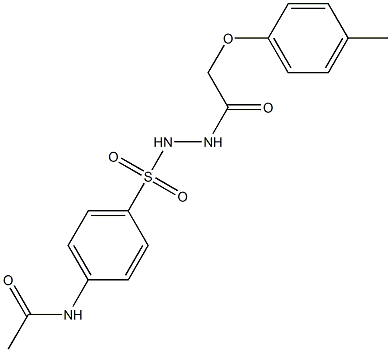 N-[4-({2-[2-(4-methylphenoxy)acetyl]hydrazino}sulfonyl)phenyl]acetamide Structure