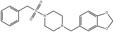 1-(1,3-benzodioxol-5-ylmethyl)-4-(benzylsulfonyl)piperazine 구조식 이미지