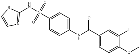 3-iodo-4-methoxy-N-{4-[(1,3-thiazol-2-ylamino)sulfonyl]phenyl}benzamide 구조식 이미지