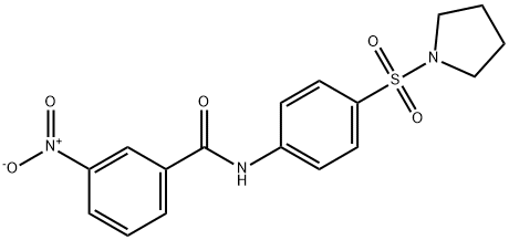 3-nitro-N-[4-(1-pyrrolidinylsulfonyl)phenyl]benzamide 구조식 이미지