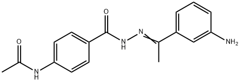 N-[4-({2-[(E)-1-(3-aminophenyl)ethylidene]hydrazino}carbonyl)phenyl]acetamide 구조식 이미지