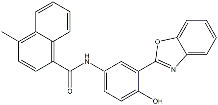 N-[3-(1,3-benzoxazol-2-yl)-4-hydroxyphenyl]-4-methyl-1-naphthamide 구조식 이미지