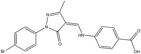 4-({[1-(4-bromophenyl)-3-methyl-5-oxo-1,5-dihydro-4H-pyrazol-4-ylidene]methyl}amino)benzoic acid Structure