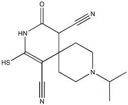 9-isopropyl-4-oxo-2-sulfanyl-3,9-diazaspiro[5.5]undec-1-ene-1,5-dicarbonitrile Structure