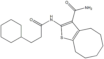 2-[(3-cyclohexylpropanoyl)amino]-4,5,6,7,8,9-hexahydrocycloocta[b]thiophene-3-carboxamide Structure