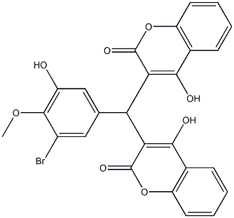 3-[(3-bromo-5-hydroxy-4-methoxyphenyl)(4-hydroxy-2-oxo-2H-chromen-3-yl)methyl]-4-hydroxy-2H-chromen-2-one Structure