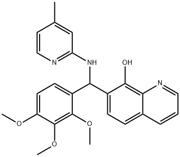 7-[[(4-methyl-2-pyridinyl)amino](2,3,4-trimethoxyphenyl)methyl]-8-quinolinol Structure