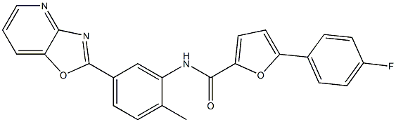 5-(4-fluorophenyl)-N-(2-methyl-5-[1,3]oxazolo[4,5-b]pyridin-2-ylphenyl)-2-furamide 구조식 이미지