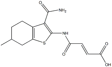 4-{[3-(aminocarbonyl)-6-methyl-4,5,6,7-tetrahydro-1-benzothien-2-yl]amino}-4-oxo-2-butenoic acid Structure