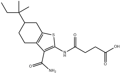 4-{[3-(aminocarbonyl)-6-tert-pentyl-4,5,6,7-tetrahydro-1-benzothien-2-yl]amino}-4-oxobutanoic acid Structure