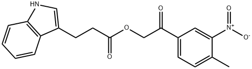 2-{3-nitro-4-methylphenyl}-2-oxoethyl 3-(1H-indol-3-yl)propanoate 구조식 이미지