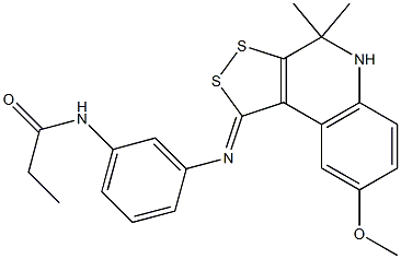 N-{3-[(8-methoxy-4,4-dimethyl-4,5-dihydro-1H-[1,2]dithiolo[3,4-c]quinolin-1-ylidene)amino]phenyl}propanamide Structure