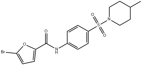 5-bromo-N-{4-[(4-methyl-1-piperidinyl)sulfonyl]phenyl}-2-furamide 구조식 이미지