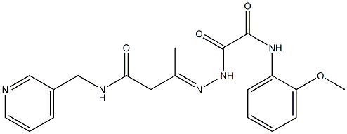 3-{[(2-methoxyanilino)(oxo)acetyl]hydrazono}-N-(3-pyridinylmethyl)butanamide 구조식 이미지