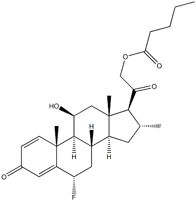 6 alpha-Fluoro-11 beta-hydroxy-16 alpha-methyl-21-valeryloxy-1,4-pregnadiene-3,20-dione Structure