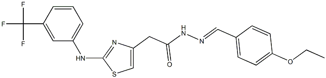 N'-(4-ethoxybenzylidene)-2-{2-[3-(trifluoromethyl)anilino]-1,3-thiazol-4-yl}acetohydrazide 구조식 이미지