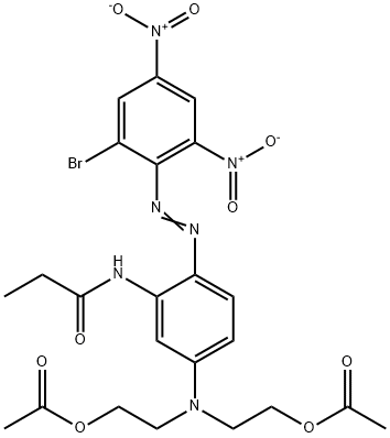 Propanamide, N-[5-[bis[2-(acetyloxy)ethyl]amino]-2-[2-(2-bromo-4,6-dinitrophenyl)diazenyl]phenyl]- 구조식 이미지