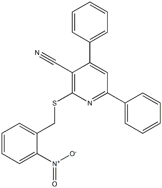 2-({2-nitrobenzyl}sulfanyl)-4,6-diphenylnicotinonitrile 구조식 이미지