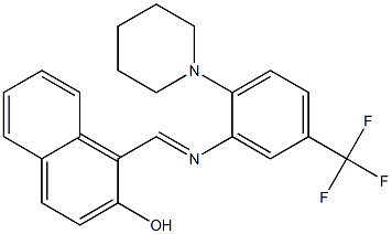 1-({[2-(1-piperidinyl)-5-(trifluoromethyl)phenyl]imino}methyl)-2-naphthol Structure