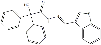 N'-(1-benzothien-3-ylmethylene)-2-hydroxy-2,2-diphenylacetohydrazide Structure