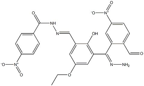 N'-[5-ethoxy-2-hydroxy-3-(2-{4-nitrobenzoyl}carbohydrazonoyl)benzylidene]-4-nitrobenzohydrazide 구조식 이미지