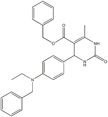 benzyl 4-{4-[benzyl(ethyl)amino]phenyl}-6-methyl-2-oxo-1,2,3,4-tetrahydropyrimidine-5-carboxylate 구조식 이미지