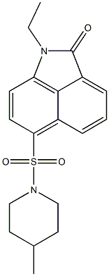 1-ethyl-6-[(4-methyl-1-piperidinyl)sulfonyl]benzo[cd]indol-2(1H)-one Structure