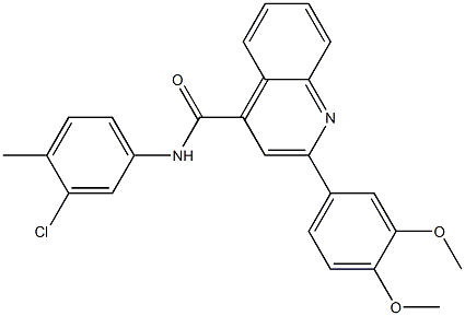 N-(3-chloro-4-methylphenyl)-2-(3,4-dimethoxyphenyl)-4-quinolinecarboxamide 구조식 이미지