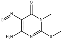 6-amino-3-methyl-2-(methylthio)-5-nitrosopyrimidin-4(3H)-one Structure