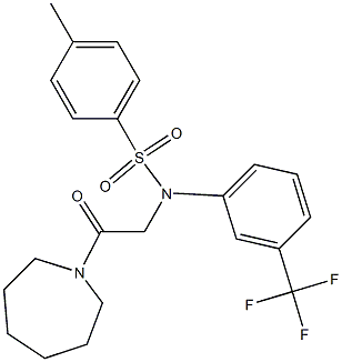 N-(2-azepan-1-yl-2-oxoethyl)-4-methyl-N-[3-(trifluoromethyl)phenyl]benzenesulfonamide 구조식 이미지