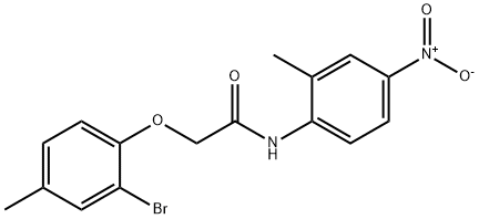 2-(2-bromo-4-methylphenoxy)-N-(2-methyl-4-nitrophenyl)acetamide Structure